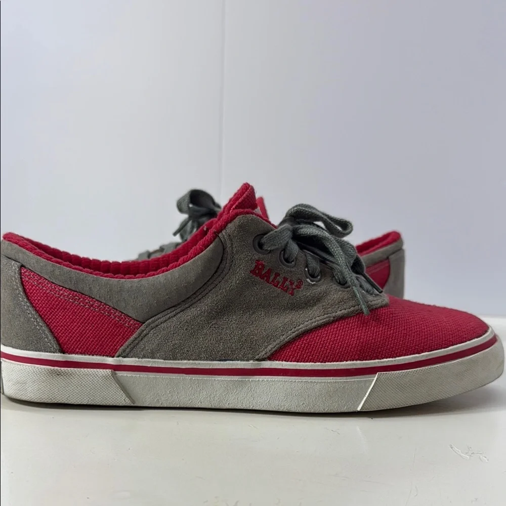 Bally Unisex Red and Gray Sneakers Vibrant Two-Tone Design - Picture 9 of 9